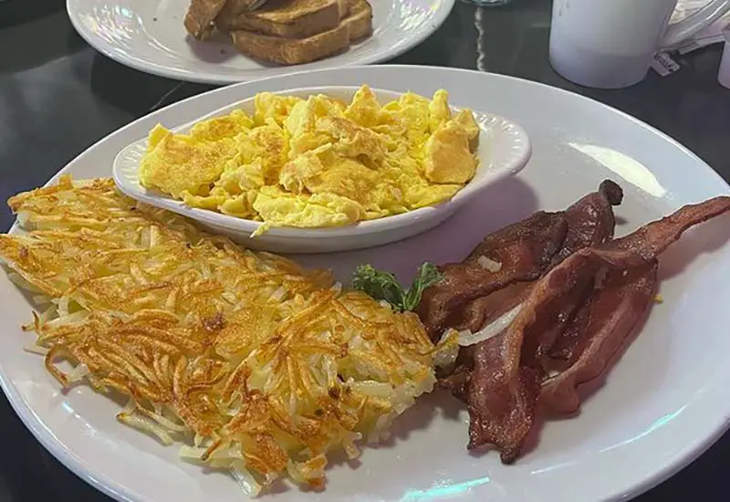 Eating breakfast in New Haven, CT. 