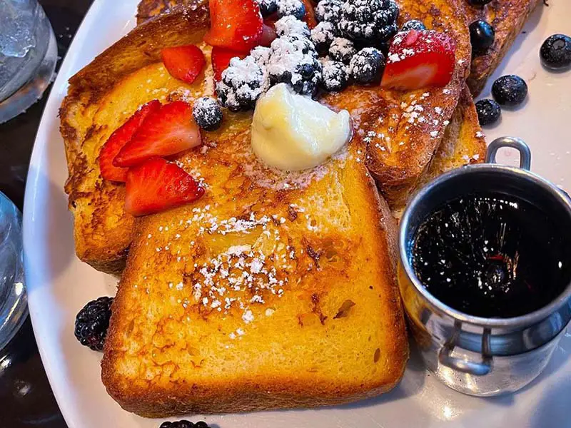 Eating French toast for brunch in Stamford, Connecticut.
