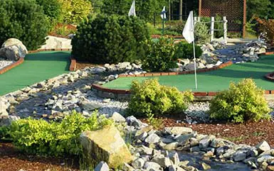 Playing a round of mini golf CT.