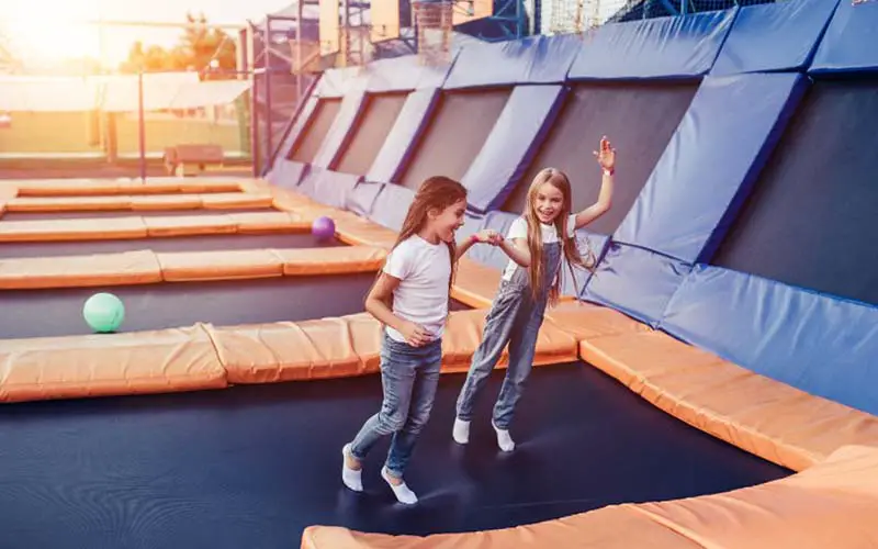 Kids bouncing at a trampoline park in Connecticut. 