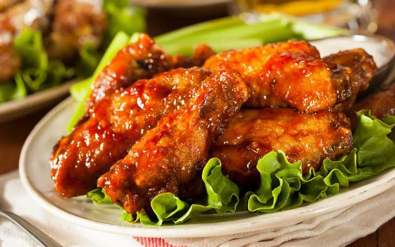 A plate of wings at a restaurants in Connecticut. 