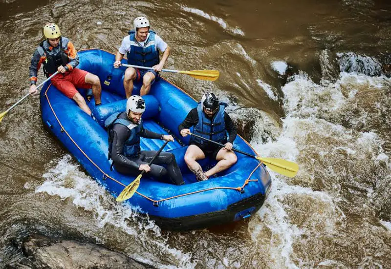 People white water rafting in CT.