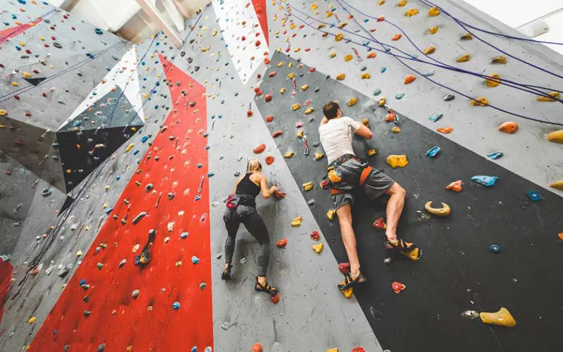 People rock climbing in CT.