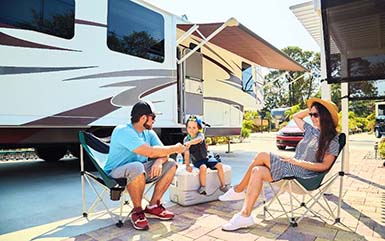 A family at an RV park CT.