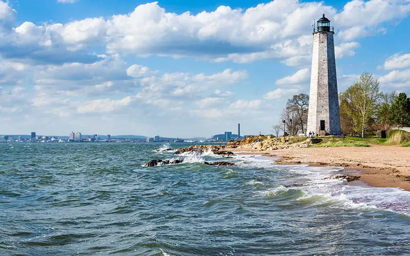 New Haven Harbor Lighthouse, a notable lighthouse in CT.