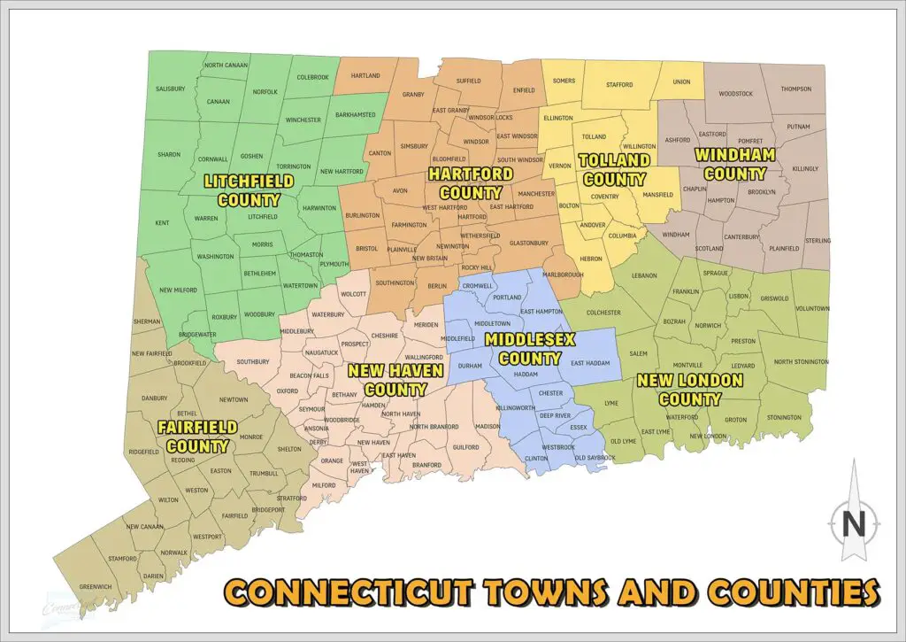 CT Town and County Map
