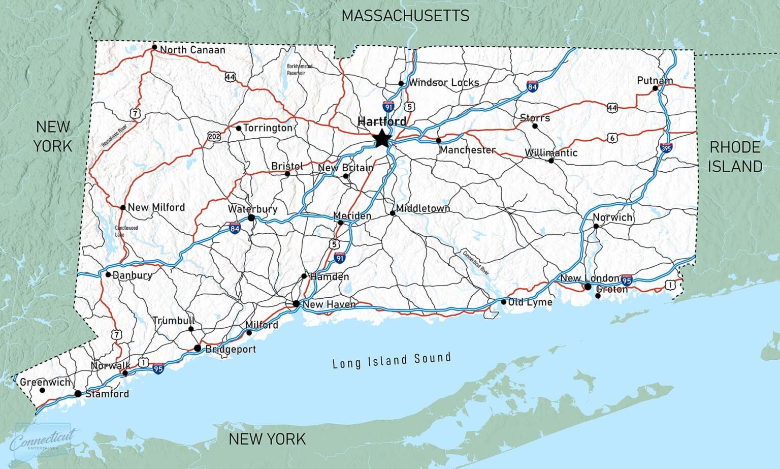 Connecticut Map – State, Town & County (printable Pdf) - Connecticut 