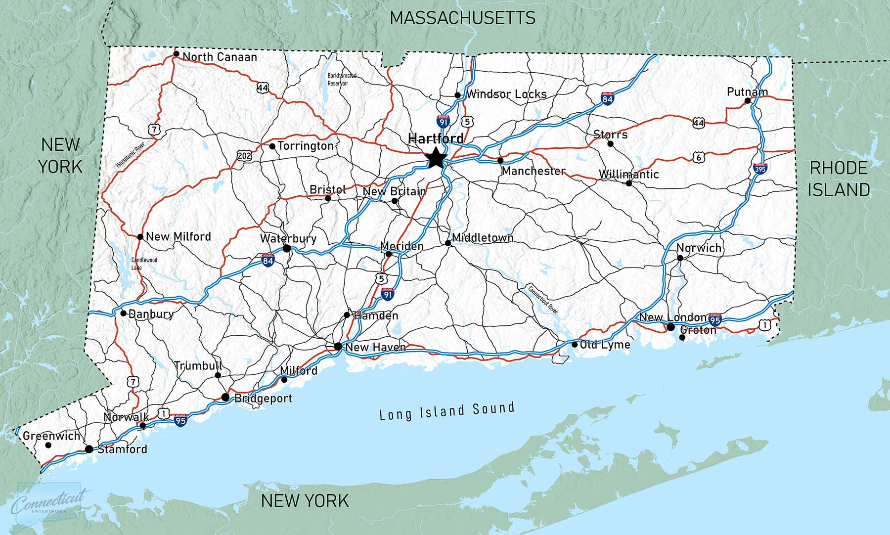 Connecticut Map – State, Town & County (Printable PDF) - Connecticut ...