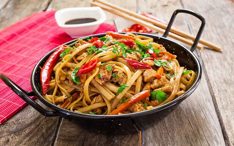 A bowl of noodles at a Chinese restaurant in CT.