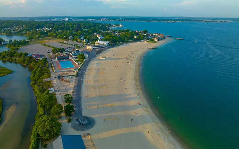 Ocean Beach Park, a large beach in New London, CT.