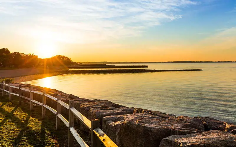 A beautiful beach in West Haven, CT.